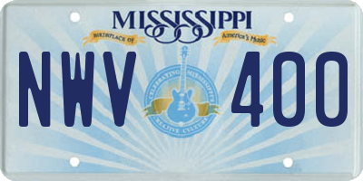 MS license plate NWV400