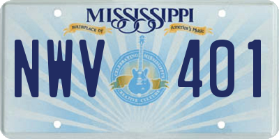 MS license plate NWV401