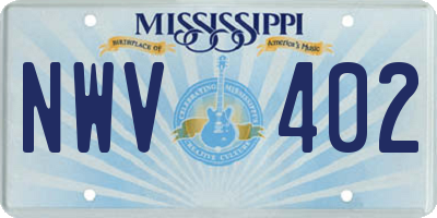 MS license plate NWV402
