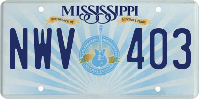 MS license plate NWV403