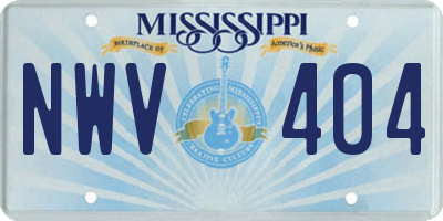 MS license plate NWV404