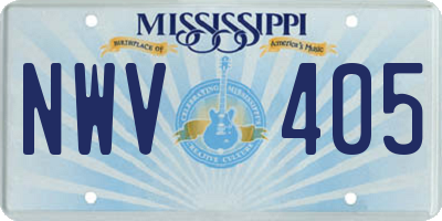 MS license plate NWV405