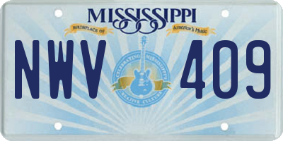 MS license plate NWV409