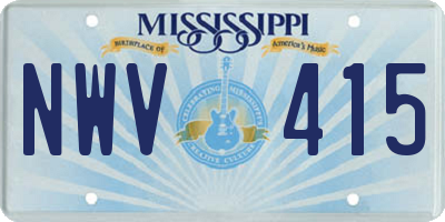 MS license plate NWV415