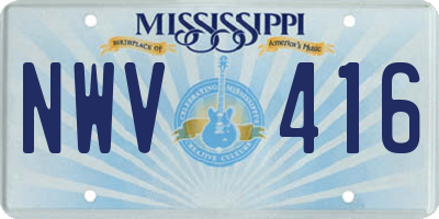MS license plate NWV416