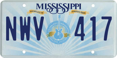 MS license plate NWV417
