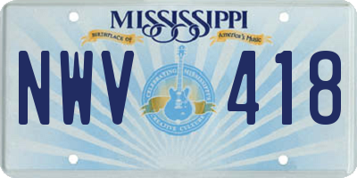 MS license plate NWV418