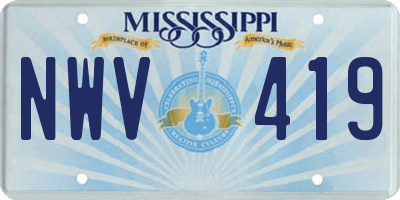 MS license plate NWV419