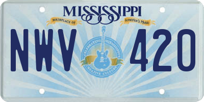 MS license plate NWV420