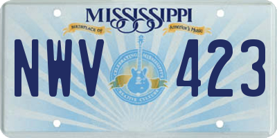 MS license plate NWV423