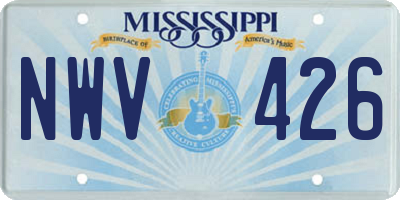 MS license plate NWV426