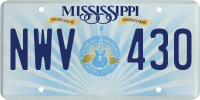 MS license plate NWV430