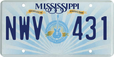 MS license plate NWV431