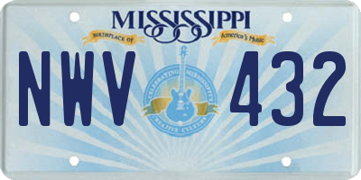 MS license plate NWV432