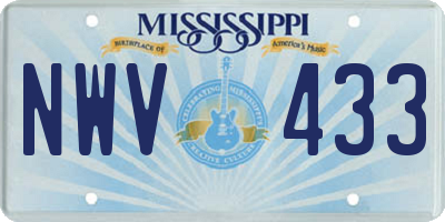MS license plate NWV433