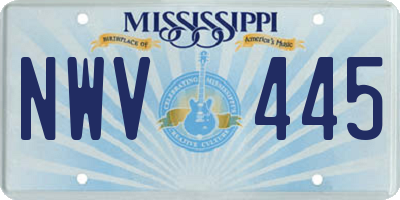 MS license plate NWV445