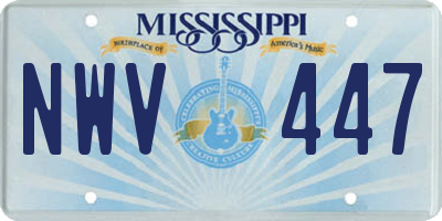 MS license plate NWV447