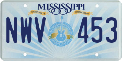 MS license plate NWV453