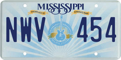 MS license plate NWV454