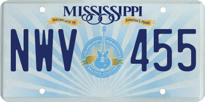 MS license plate NWV455