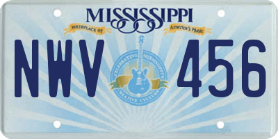 MS license plate NWV456