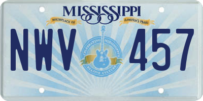 MS license plate NWV457