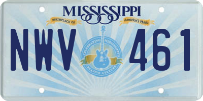 MS license plate NWV461