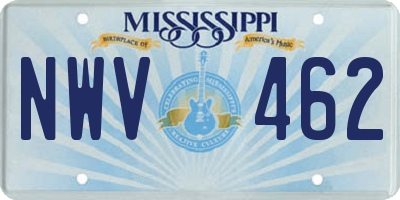 MS license plate NWV462