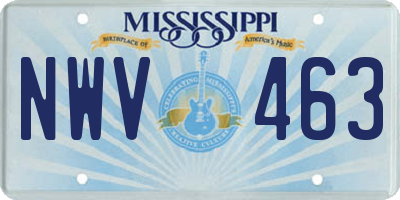 MS license plate NWV463