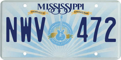 MS license plate NWV472