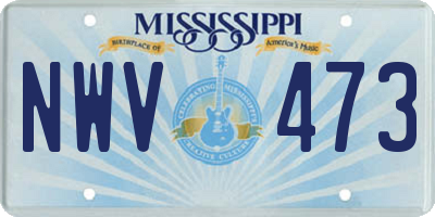 MS license plate NWV473