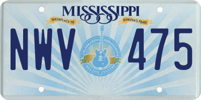 MS license plate NWV475