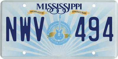 MS license plate NWV494