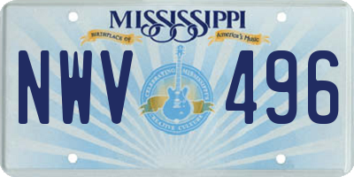 MS license plate NWV496