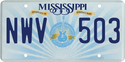 MS license plate NWV503
