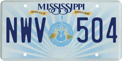MS license plate NWV504