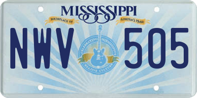 MS license plate NWV505