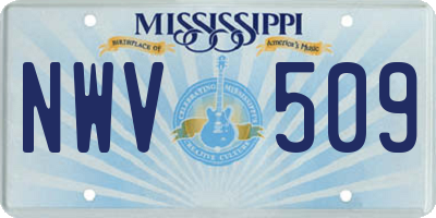MS license plate NWV509