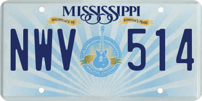 MS license plate NWV514