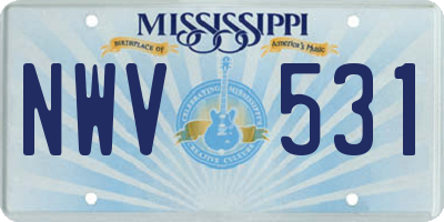 MS license plate NWV531