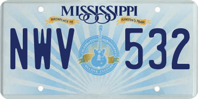 MS license plate NWV532