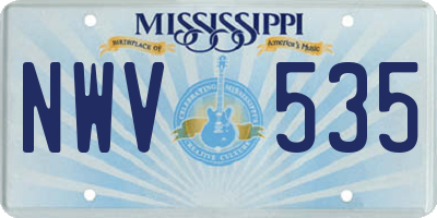 MS license plate NWV535