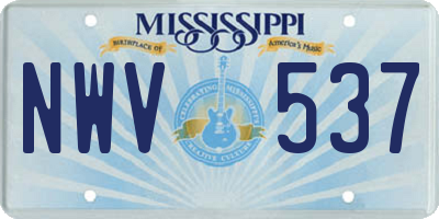 MS license plate NWV537