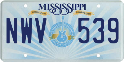 MS license plate NWV539