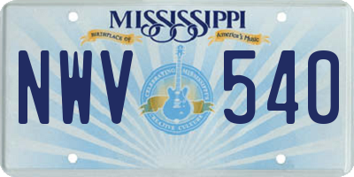 MS license plate NWV540