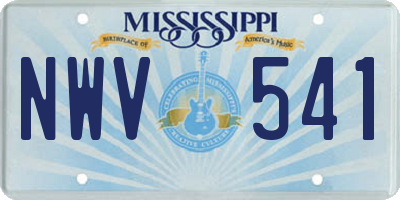 MS license plate NWV541