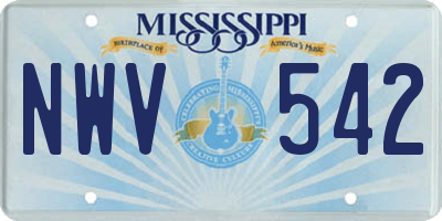 MS license plate NWV542