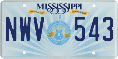 MS license plate NWV543