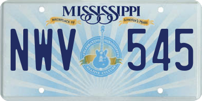 MS license plate NWV545