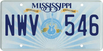 MS license plate NWV546